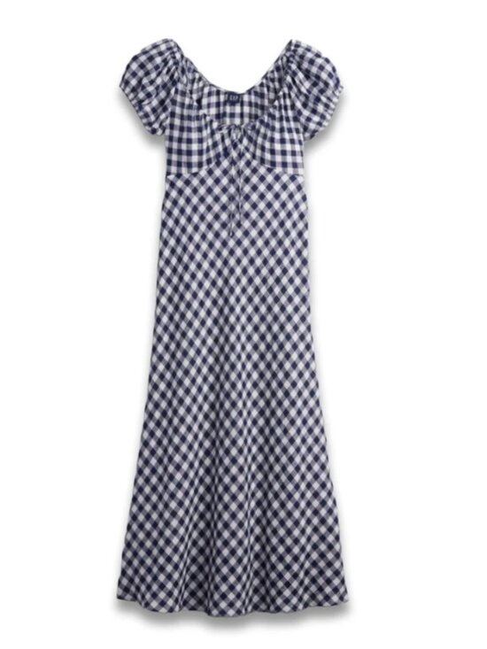 Gap x DOEN Dresses & Skirts - GAP x DÔEN 100% Linen Gingham Midi Dress (Navy) NWT
